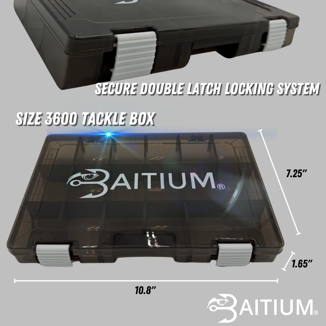 Fishing Tackle Box Organizer, Tackle Boxes With Dividers, Fishing Box, Tacklebox for Fishing, 3600 Tackle Tray or 3700, Lure Organizer, Plastic Storage,Fishing Gear - 3600 (3 Pack) - Image 3