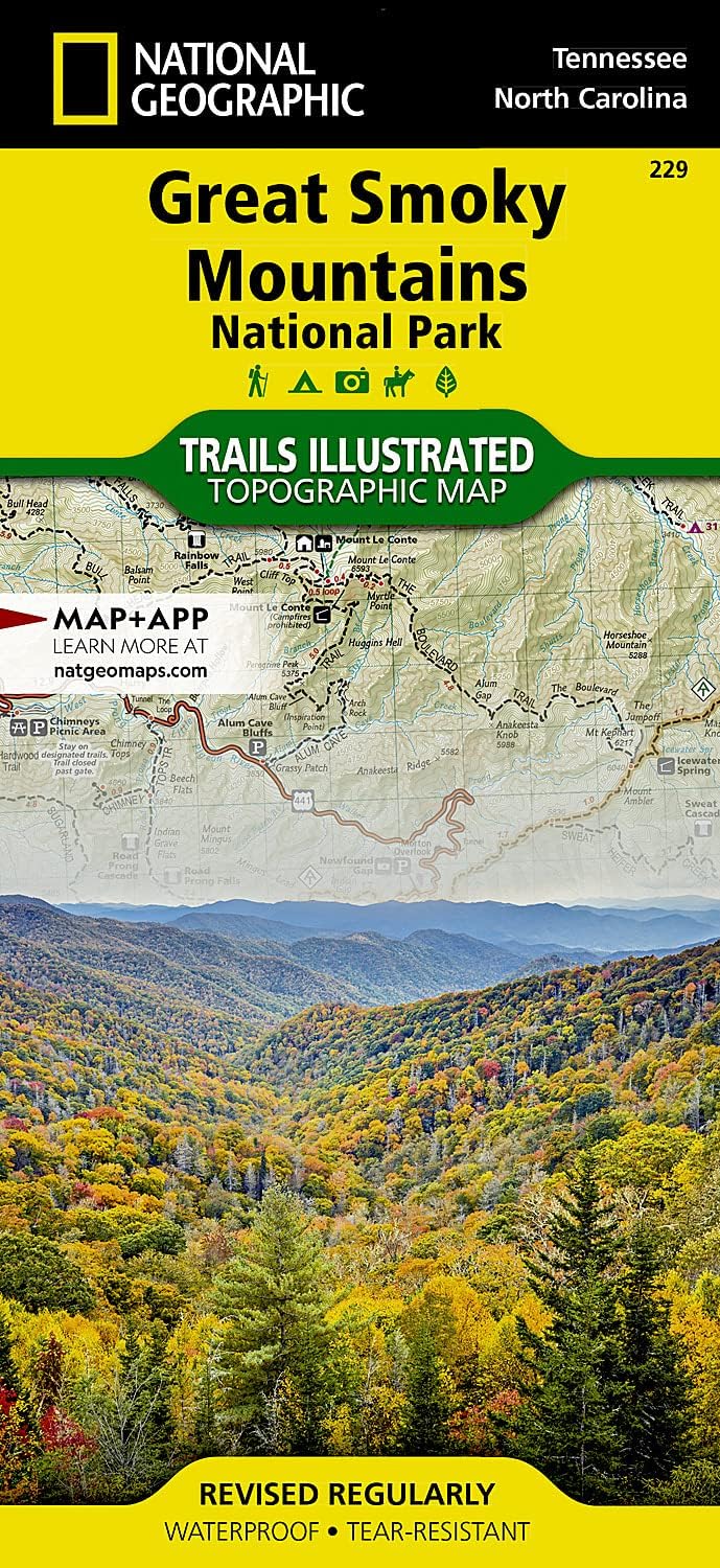 Great Smoky Mountains National Park Map (National Geographic Trails Illustrated Map, 229)