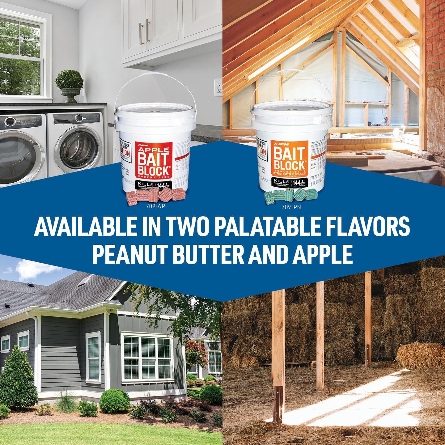 JT Eaton 709-PN Bait Block Anticoagulant Rodenticide, Peanut Butter Flavor, for Mice and Rats (9 lb Pail of 144) - Image 5