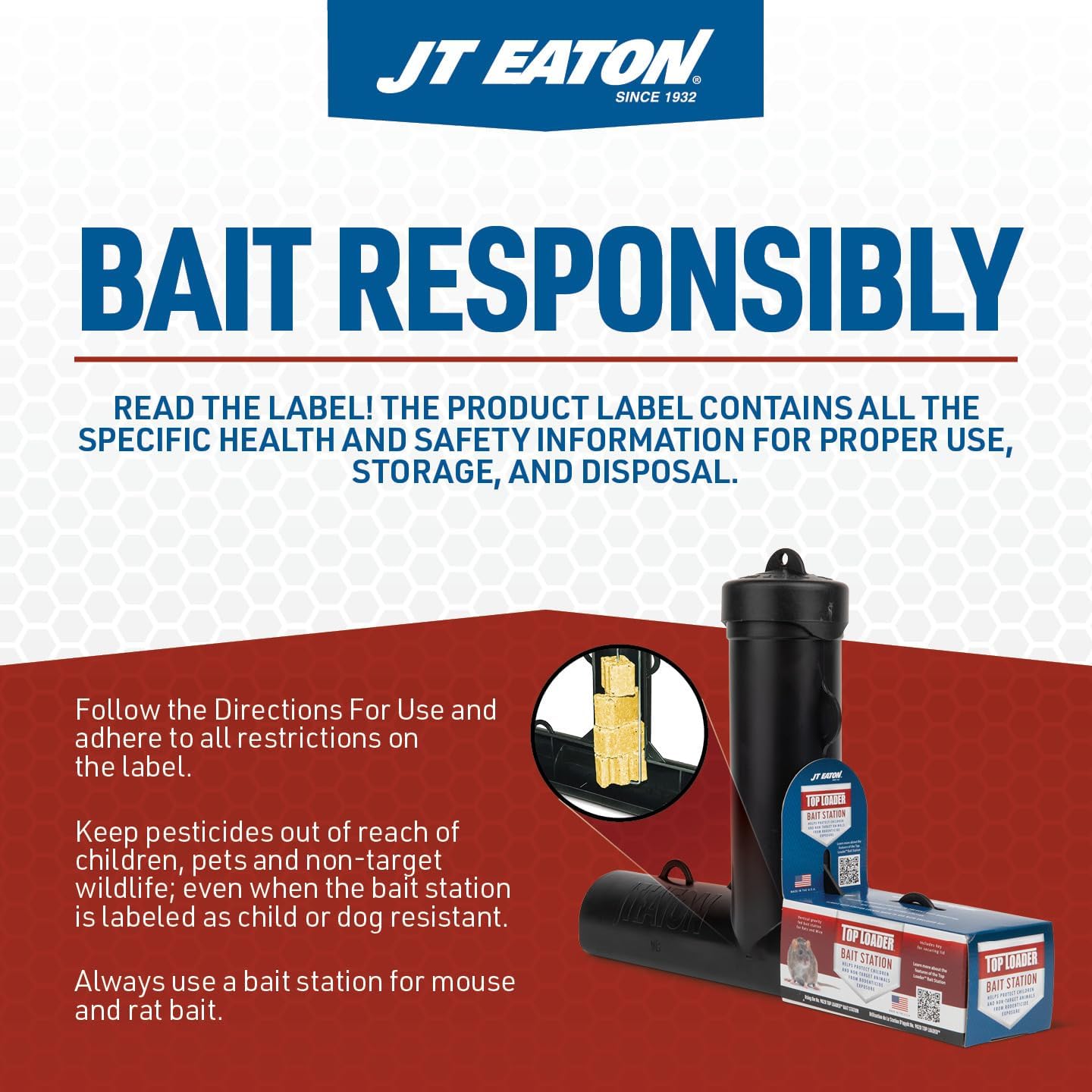 JT Eaton 709-PN Bait Block Anticoagulant Rodenticide, Peanut Butter Flavor, for Mice and Rats (9 lb Pail of 144) - Image 6