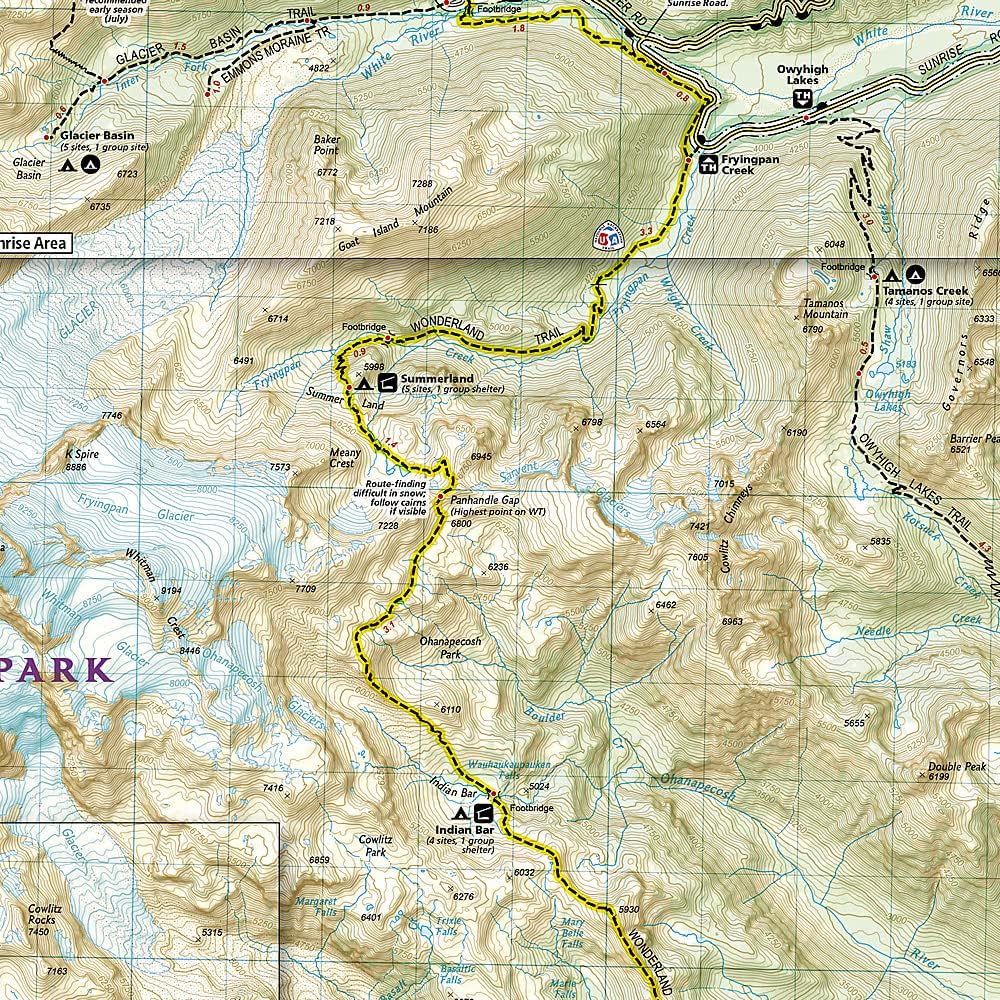Mount Rainier National Park Map (National Geographic Trails Illustrated Map, 217) - Image 2