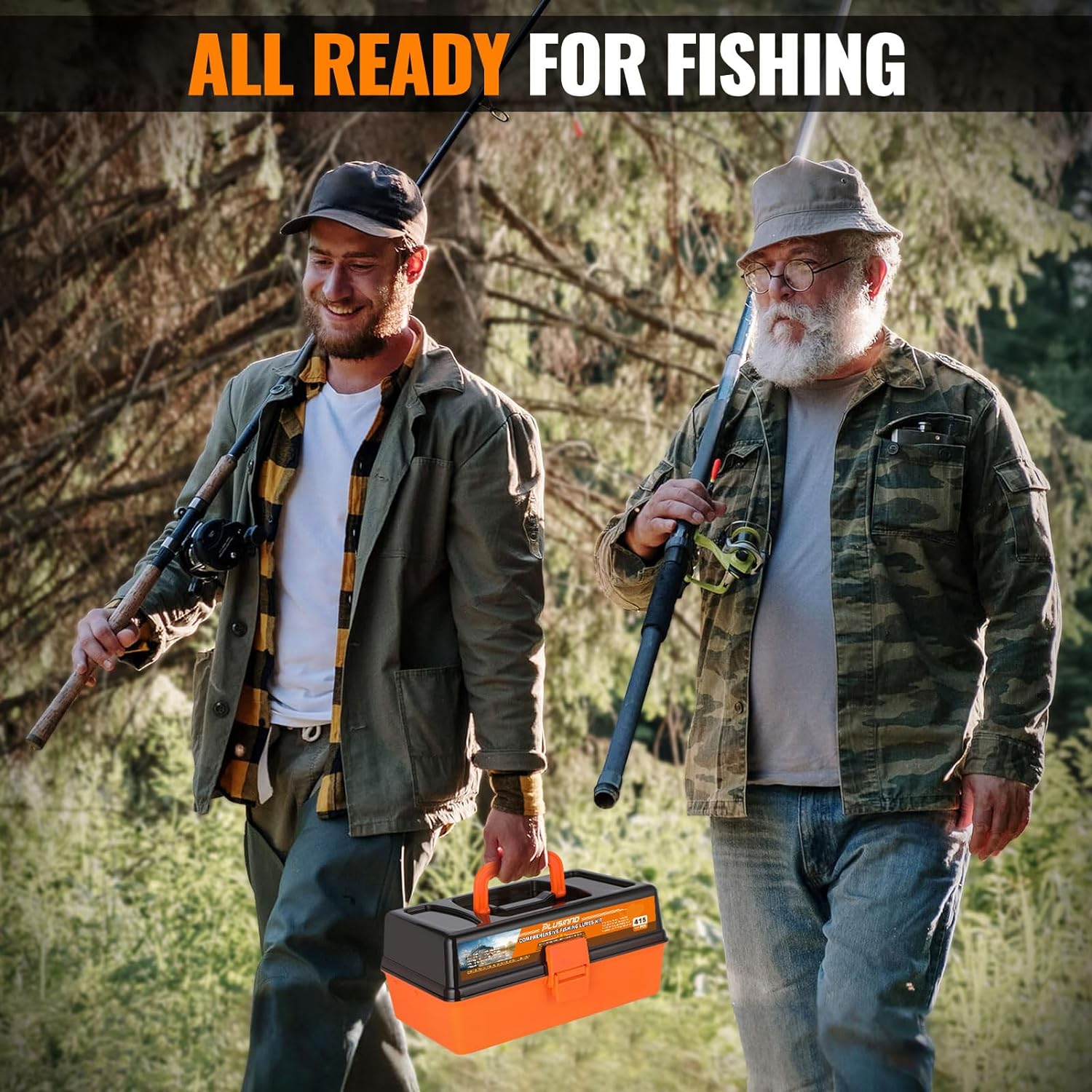 PLUSINNO Large 3 Layers Tackle Box with Tackle Included, 415Pcs Fishing Lures Kit Contains Pliers, Crankbait, Hooks, Weights & Accessories, Comprehensive Bait Lure Gear Gifts for Men Bass Freshwater - Image 6