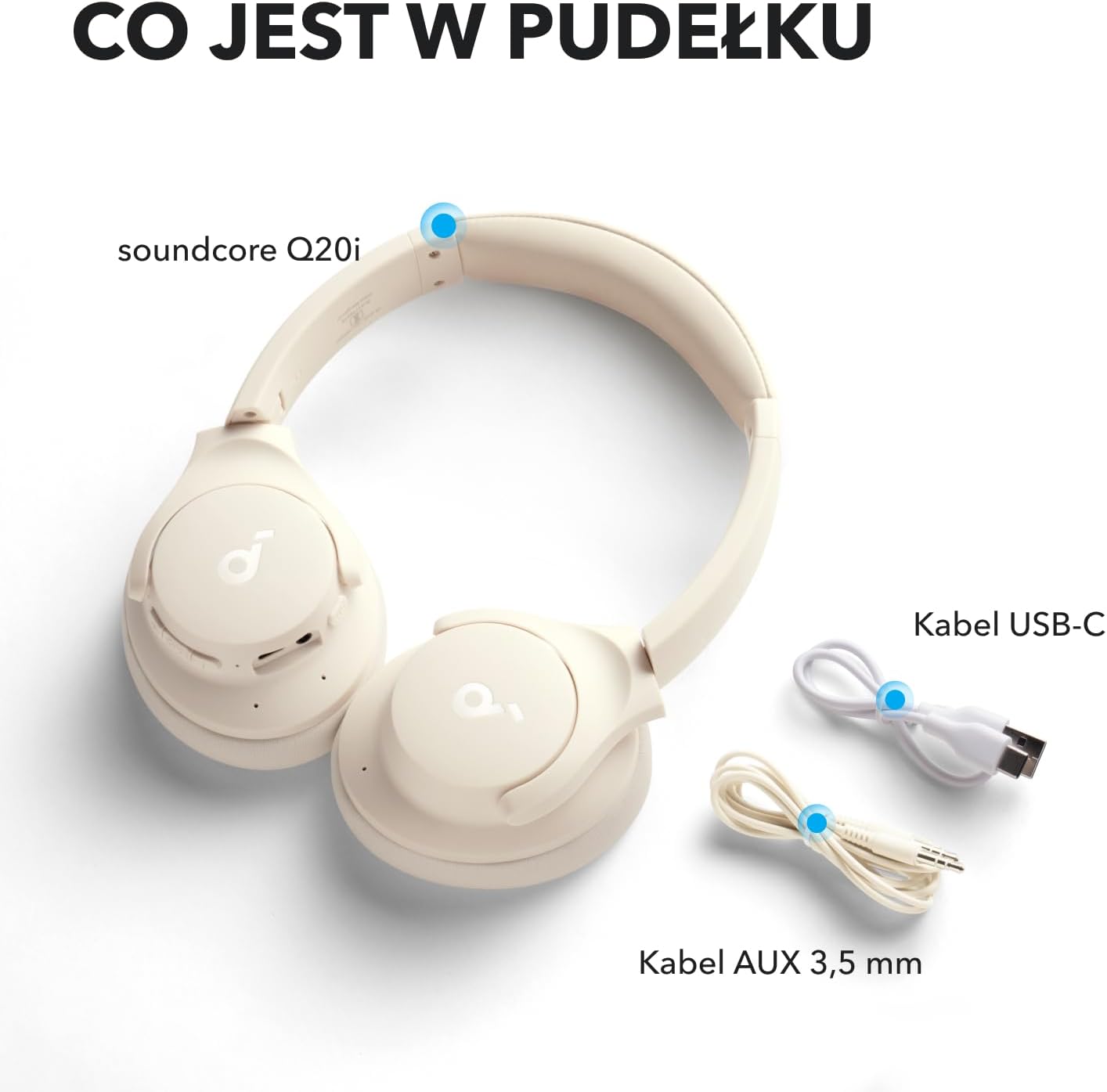 Soundcore by Anker Q20i Hybrid Active Noise Cancelling Headphones, Wireless Over-Ear Bluetooth, 40H Long ANC Playtime, Hi-Res Audio, Big Bass, Customize via an App, Transparency Mode (White) - Image 8