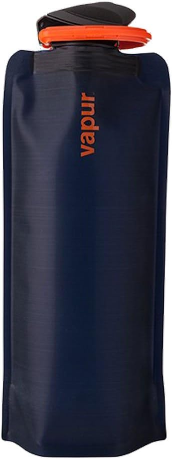 Vapur Flexible, Collapsible Wide Mouth Anti-Bottle with Detachable Carabiner, Convenient, Portable Hydration for Travel and Outdoor Adventures, 34 Ounce, Night Blue, Pack of 1