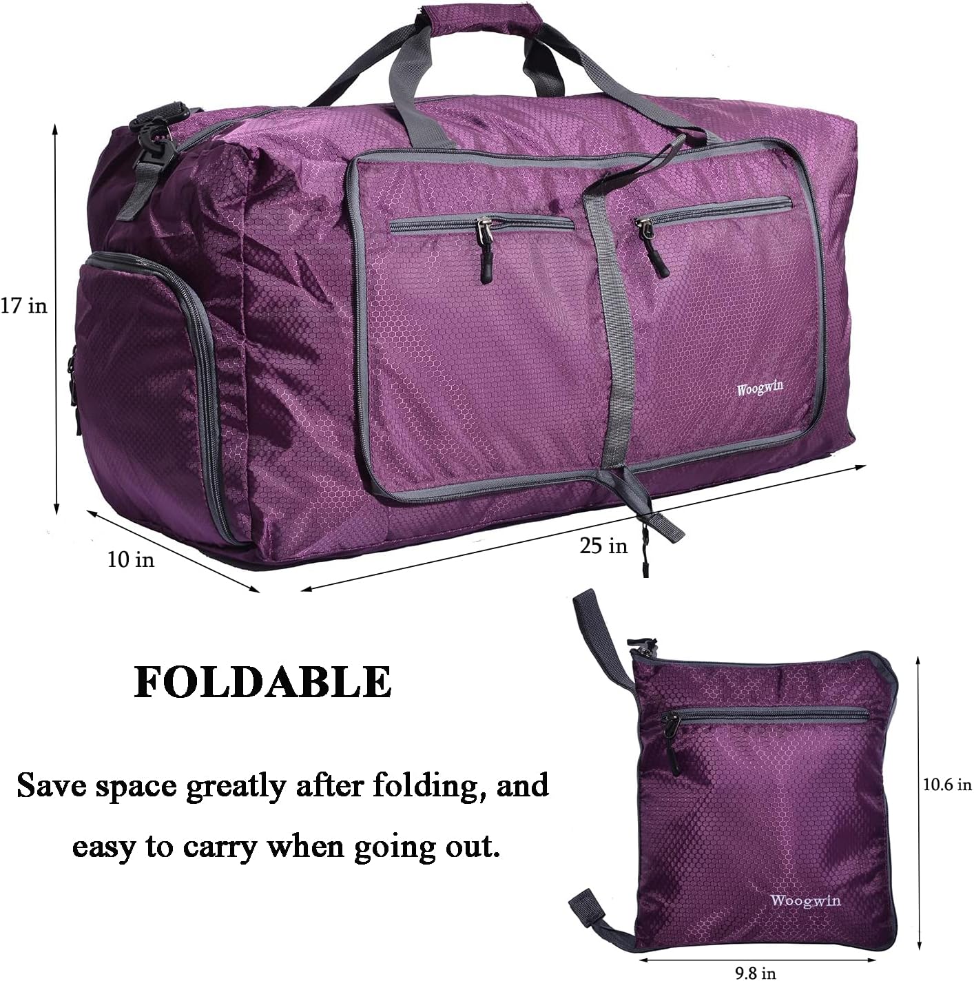 Travel Duffel Bag Large Foldable Waterproof Overnight Bag for Beach Swim Bags Pool Sports Gym - Image 2