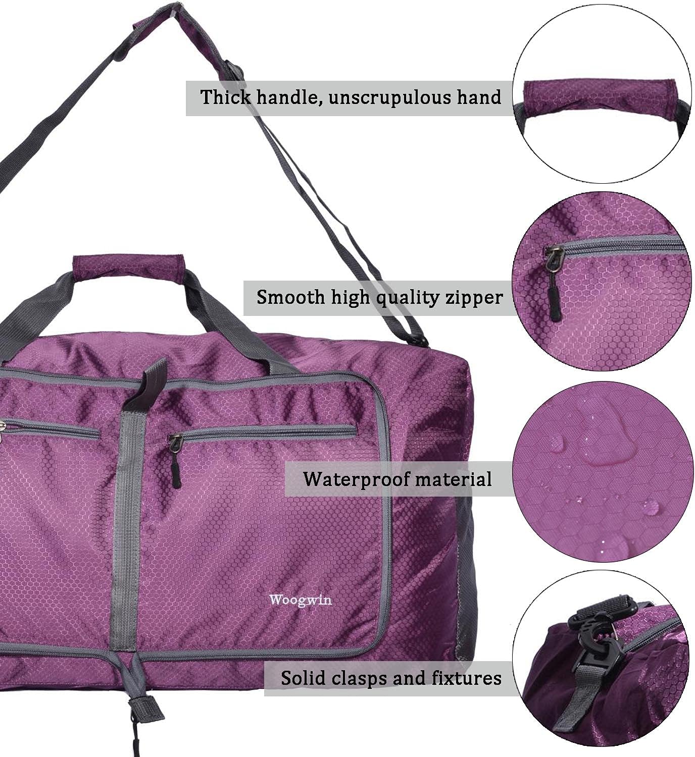 Travel Duffel Bag Large Foldable Waterproof Overnight Bag for Beach Swim Bags Pool Sports Gym - Image 4