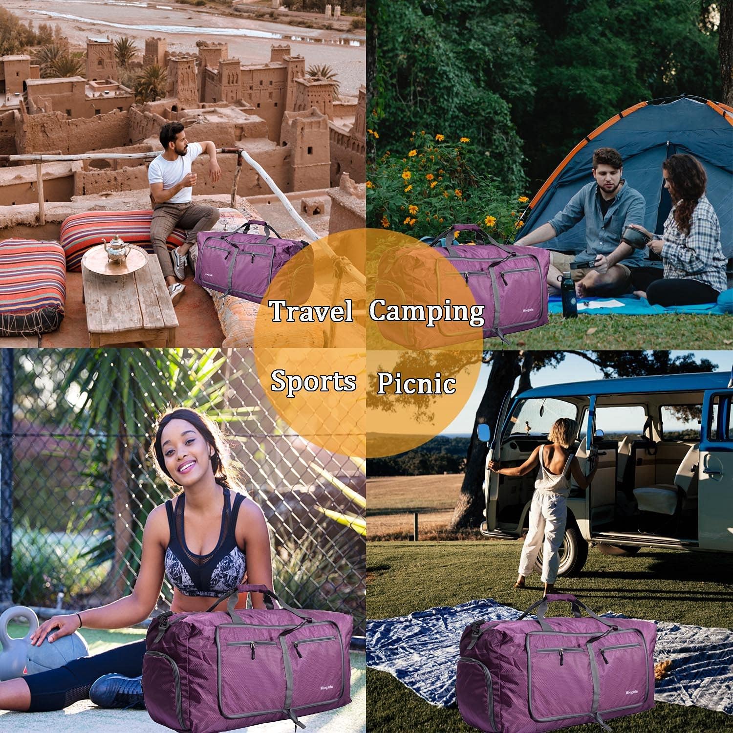 Travel Duffel Bag Large Foldable Waterproof Overnight Bag for Beach Swim Bags Pool Sports Gym - Image 7